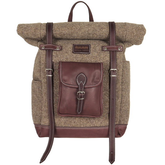 AKAH Rolltop-Rucksack aus Wollfilz und Olivenleder - Hunters World 